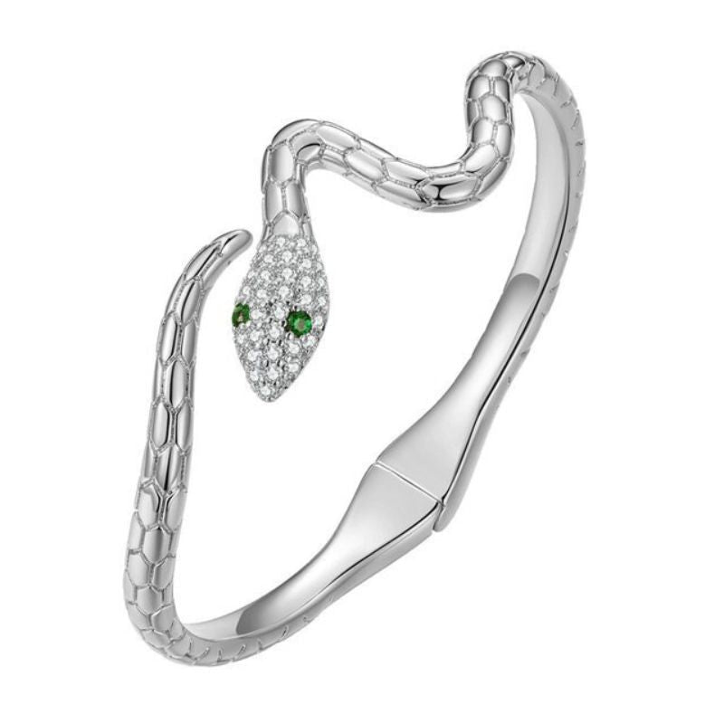 40003 - Elegant Snake Bracelet with Zirconia – Stylish & Luxurious Jewelry