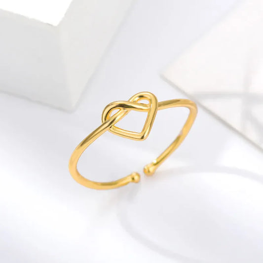 70004 - Adjustable Infinite Heart Ring - Elegant Women's Jewelry