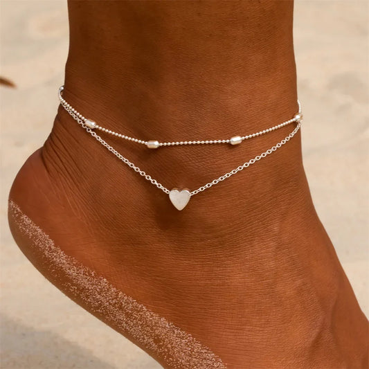 60001 - Radiant Love Studded Anklet – Elegant Sparkling Jewelry for Women