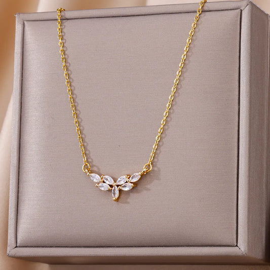 30005 - Elegant Delicate Necklace with Zirconia – Dainty Jewelry for Women