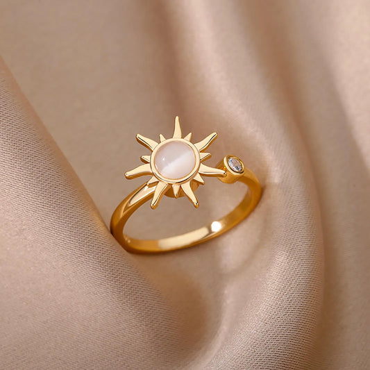 70012 - Adjustable Sun Lux Ring - Elegant Women's Jewelry