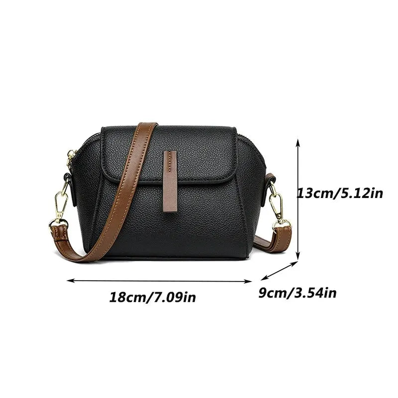 10002 - Casual PU Leather Shoulder Bag for Women - Stylish Solid Color Crossbody