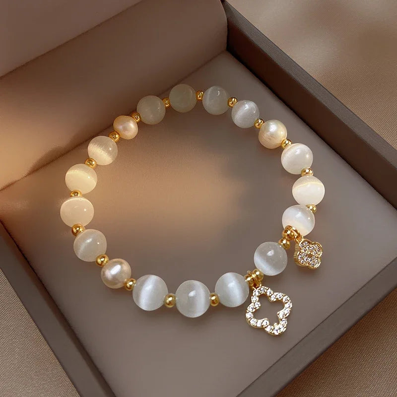 40000 - Pearl Bracelet Studded with Zirconia – Elegant Sparkling Jewelry for Women